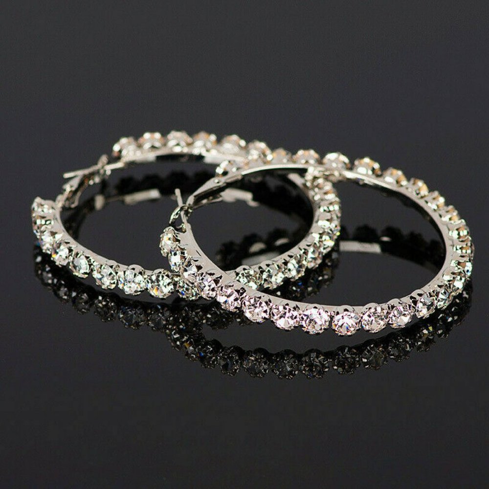 Sterling Silver Hoop Earrings - Picture 2 of 4